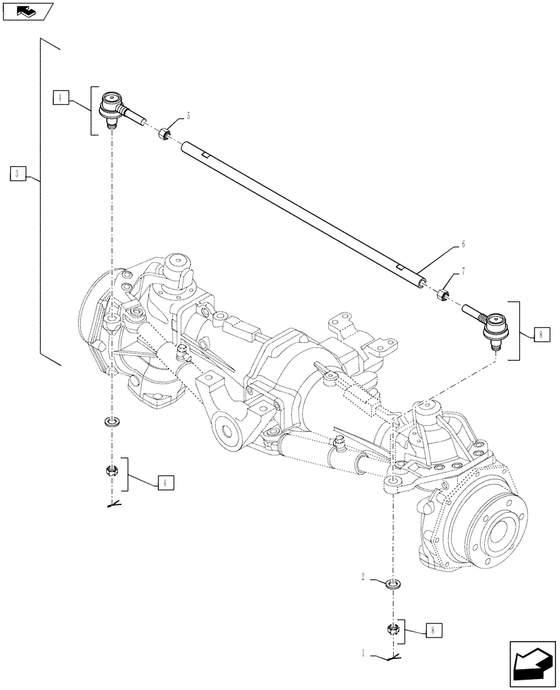 Схема запчастей Case IH FARMALL 40B - (41.216.03) - TIE ROD (41) - STEERING