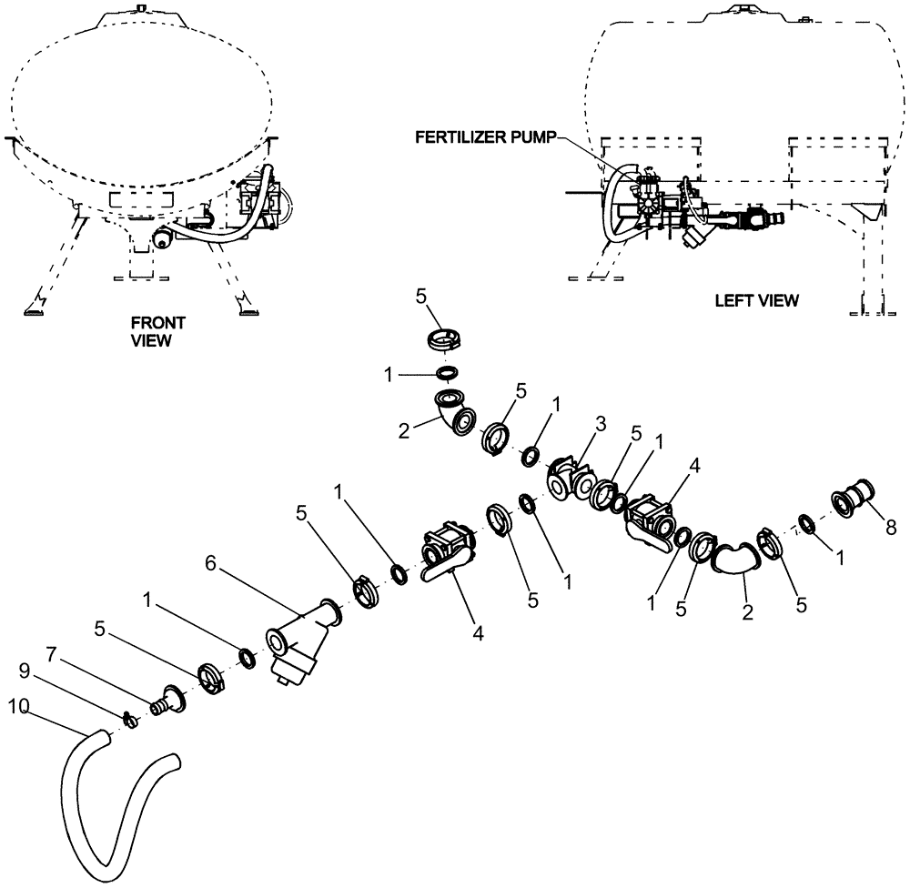 Схема запчастей Case IH 1250 - (75.110.12) - LIQUID FERTILIZER - TANK VALVES - 12 ROW, 400 GALLON TANK (75) - SOIL PREPARATION