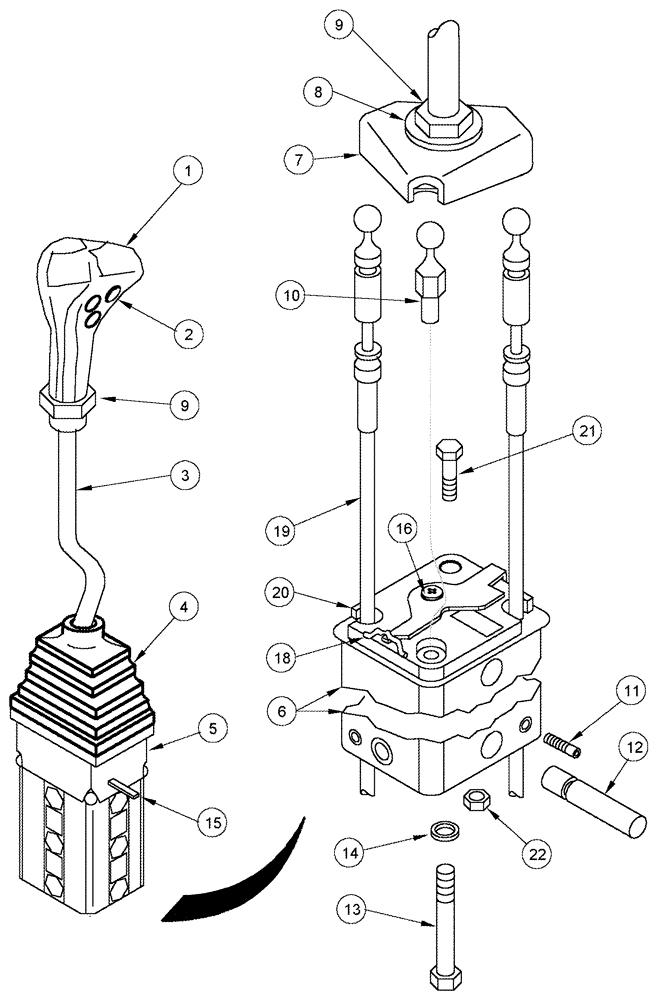 Схема запчастей Case IH L555 - (08-17) - CONTROL ASSEMBLY 2 FUNCTION C70 - C100 (08) - HYDRAULICS