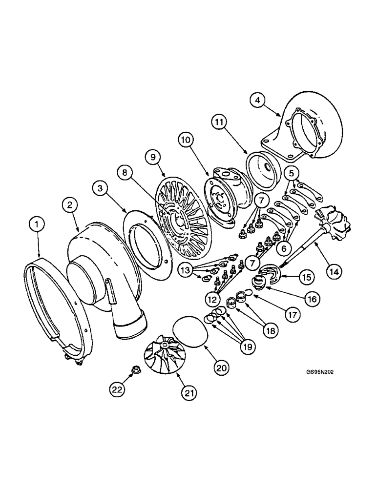 Схема запчастей Case IH DT-414 - (9C-76) - TURBOCHARGER 