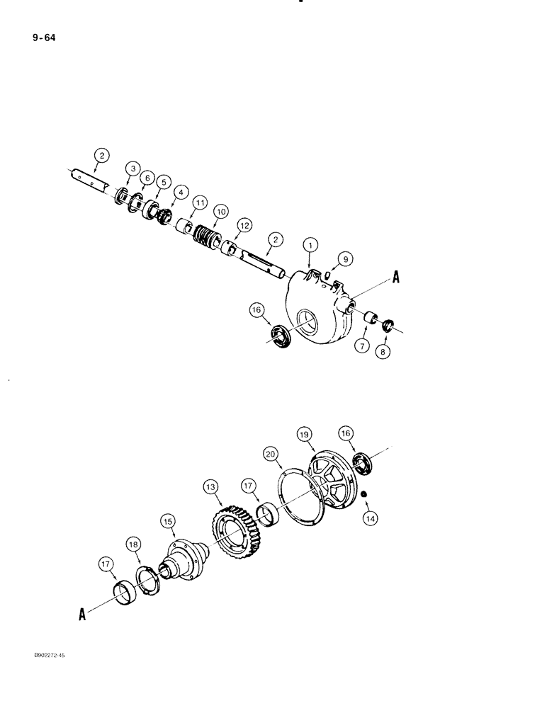 Схема запчастей Case IH 530 - (9-064) - APRON DRIVE GEARBOX, USED ON ALL MODELS EXCEPT 560 (09) - CHASSIS/ATTACHMENTS