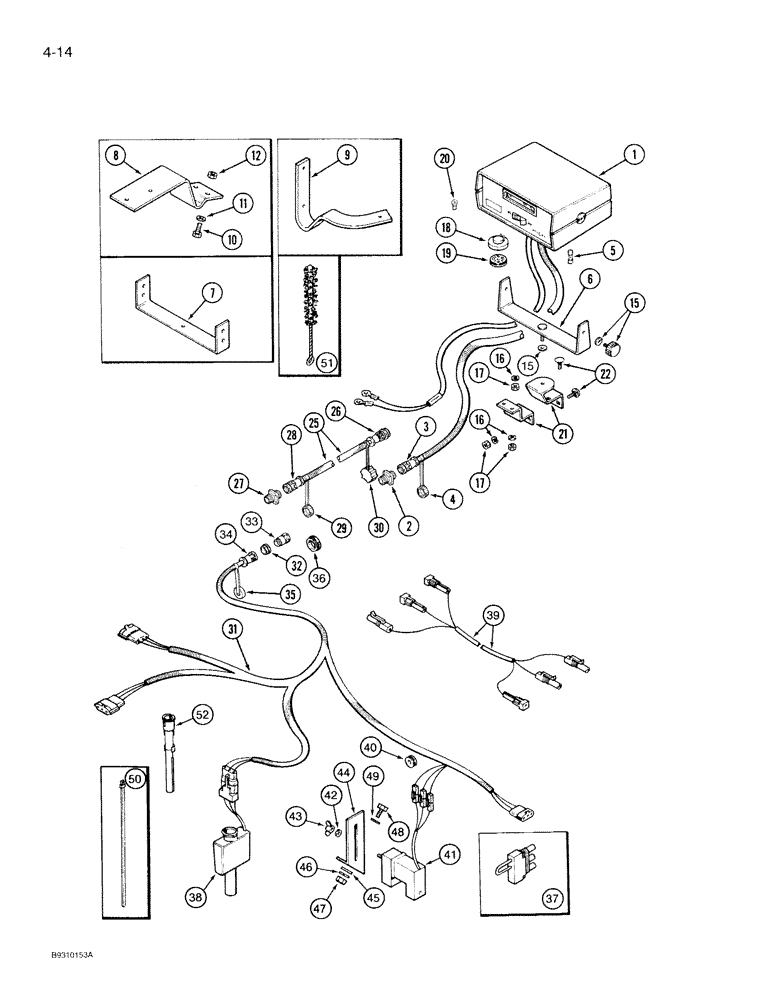 Схема запчастей Case IH 950 - (4-14) - SEED FLOW II MONITOR SYSTEM (04) - ELECTRICAL SYSTEMS