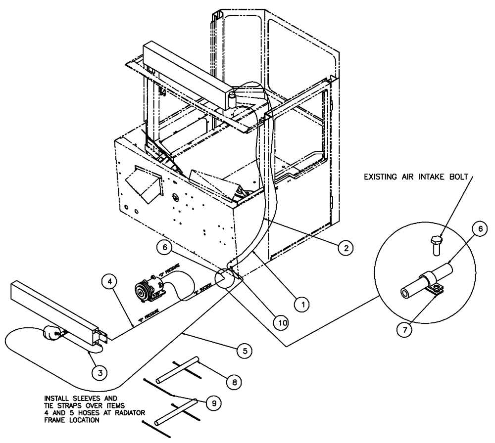 Схема запчастей Case IH FLX4300 - (01-014) - HVAC HOSE GROUP (FLX4300) (10) - CAB