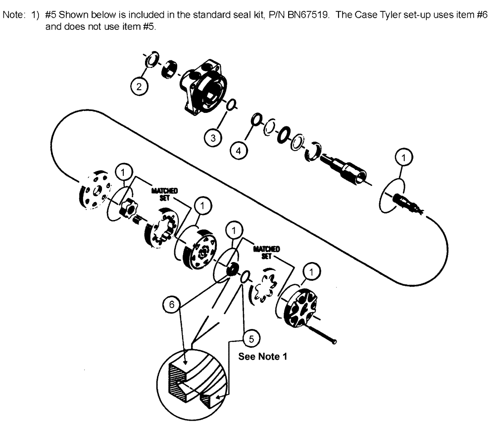 Схема запчастей Case IH 438 - (07-018) - HYDRO MOTOR, BIN AUGER, ROSS MG12 Hydraulic Components
