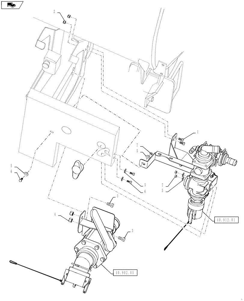 Схема запчастей Case IH 4430 - (40.902.04) - PRESSURE FILL PLUMBING MOUNTING, PRODUCT AND RINSE (40 ) - PLUMBING