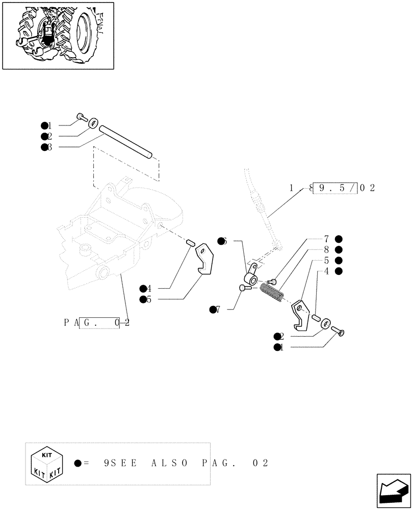 Схема запчастей Case IH PUMA 210 - (1.89.3/01[01]) - (VAR.898) AUTOMATIC PICK - UP HITCH, SWINGBACK (09) - IMPLEMENT LIFT