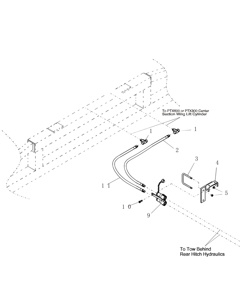 Схема запчастей Case IH ADX2230 - (F.10.D[23]) - TOW BEHIND REAR HITCH OPTION F - Frame Positioning
