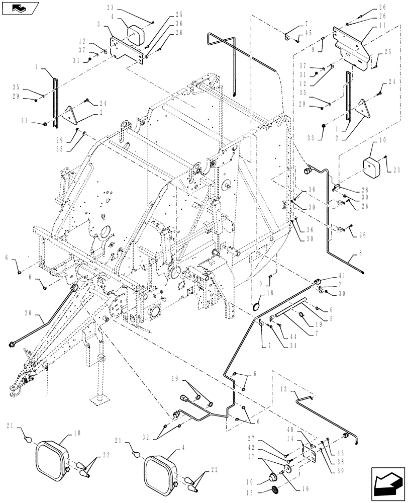 Схема запчастей Case IH RBX462 - (06.12) - LIGHTING, EUROPE & R.O.W. (06) - ELECTRICAL SYSTEMS