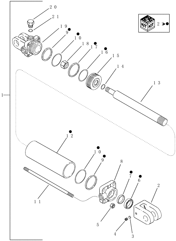 Схема запчастей Case IH 1200PT - (A.10.A[15]) - HYDRAULIC CYLINDER - 429836A1 A - Distribution Systems