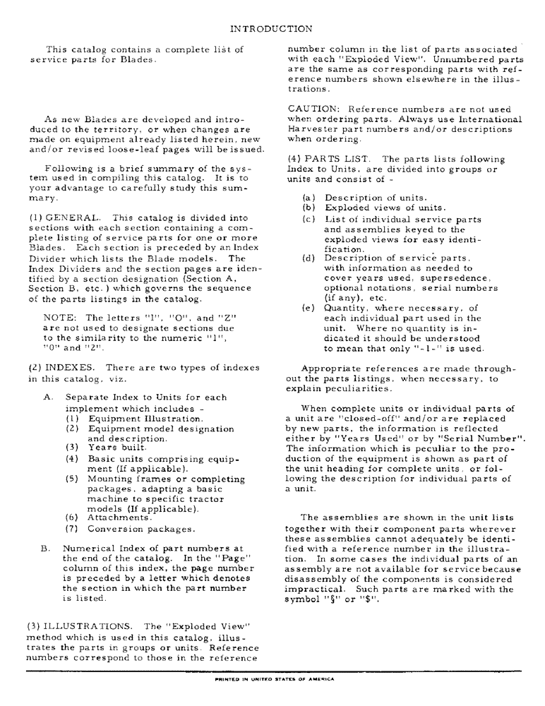 Схема запчастей Case IH 50 - (3) - INTRODUCTION 