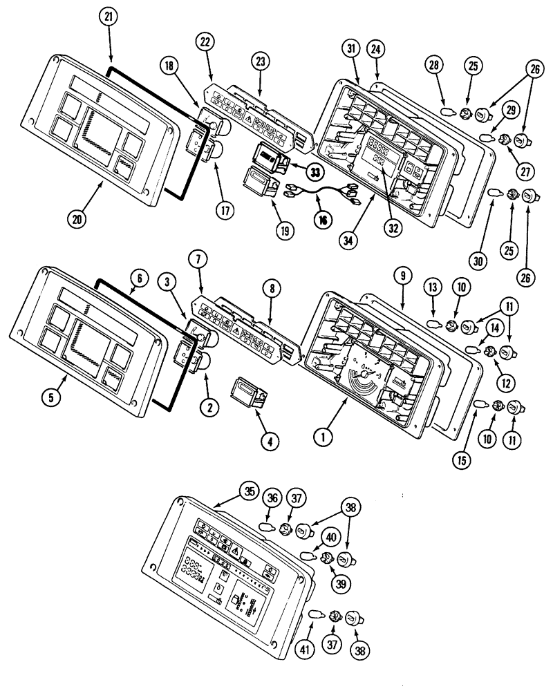 Схема запчастей Case IH 5120 - (4-34) - INSTRUMENT CLUSTER, STANDARD (04) - ELECTRICAL SYSTEMS