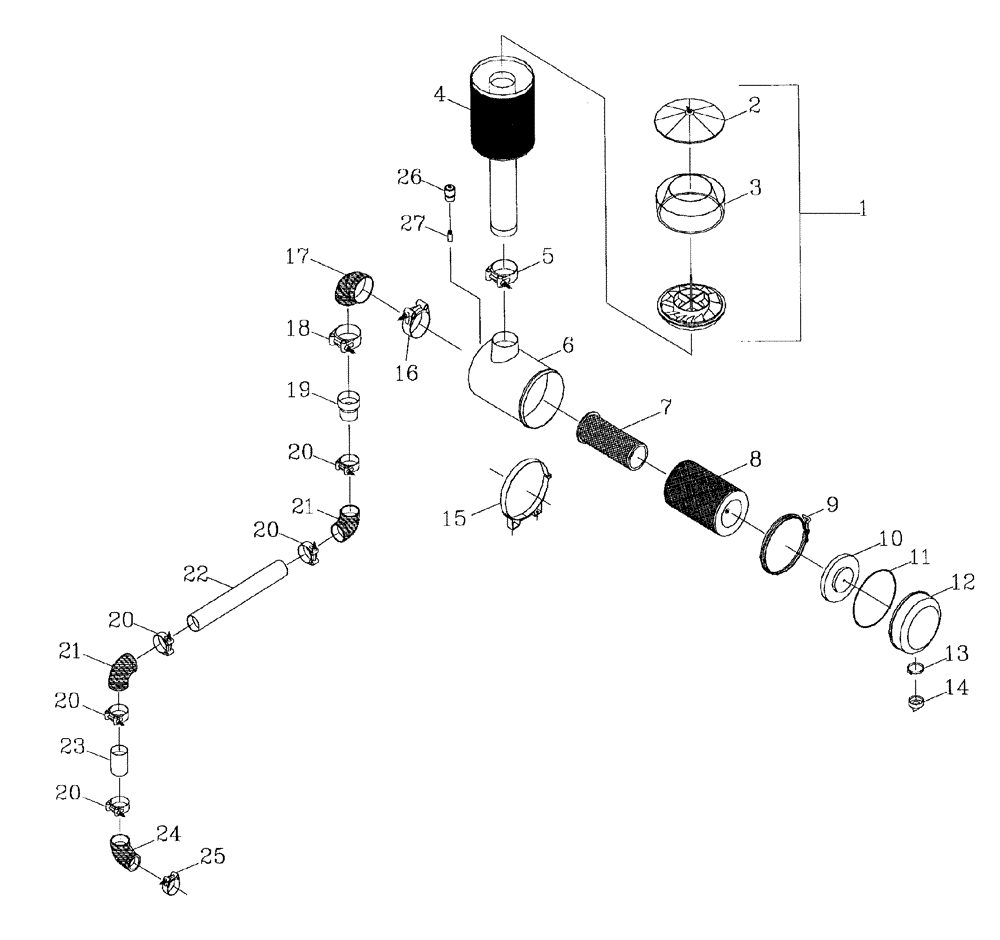 Схема запчастей Case IH AUSTOFT - (C03-02) - AIR CLEANER Engine & Engine Attachments