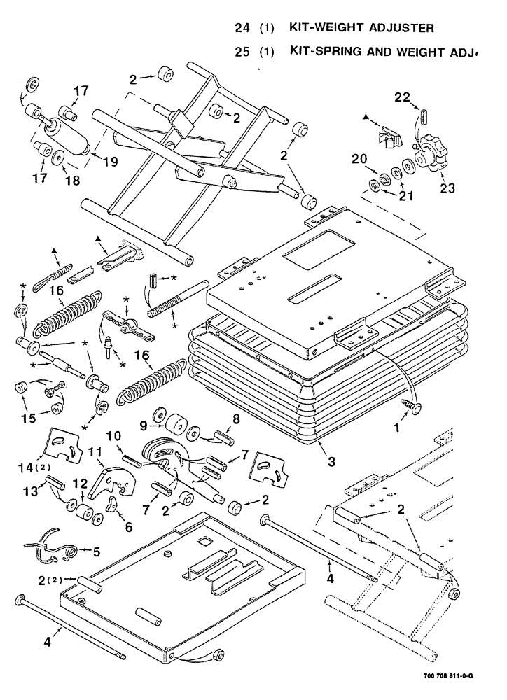 Схема запчастей Case IH 8840 - (07-024) - SEAT ASSEMBLY, SUSPENSION (S.N. CFH0031381 THRU CFH0086415) (90) - PLATFORM, CAB, BODYWORK AND DECALS