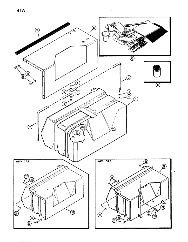 Схема запчастей Case IH 770 - (061A) - FUEL TANK SUPPORTS AND COVERS (03) - FUEL SYSTEM