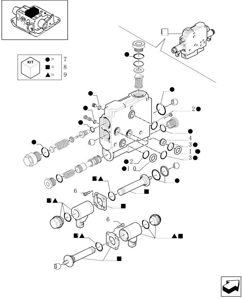 Схема запчастей Case IH MXM155 - (1.82.7/ B) - REMOTE CONTROL VALVE BREAKDOWN (EDC VALVE) - C5504 (07) - HYDRAULIC SYSTEM
