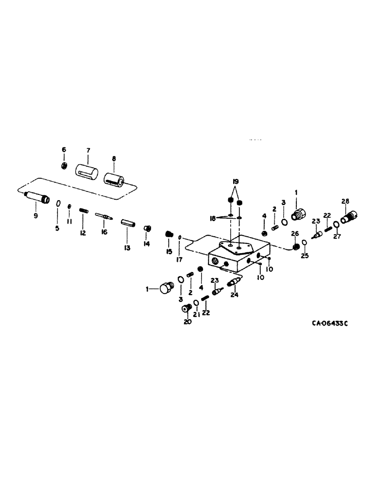 Схема запчастей Case IH 1440 - (10-52) - HYDRAULICS, DOUBLE PILOTED VALVE, UNLOADER SWING, S/N 20001 AND ABOVE (07) - HYDRAULICS