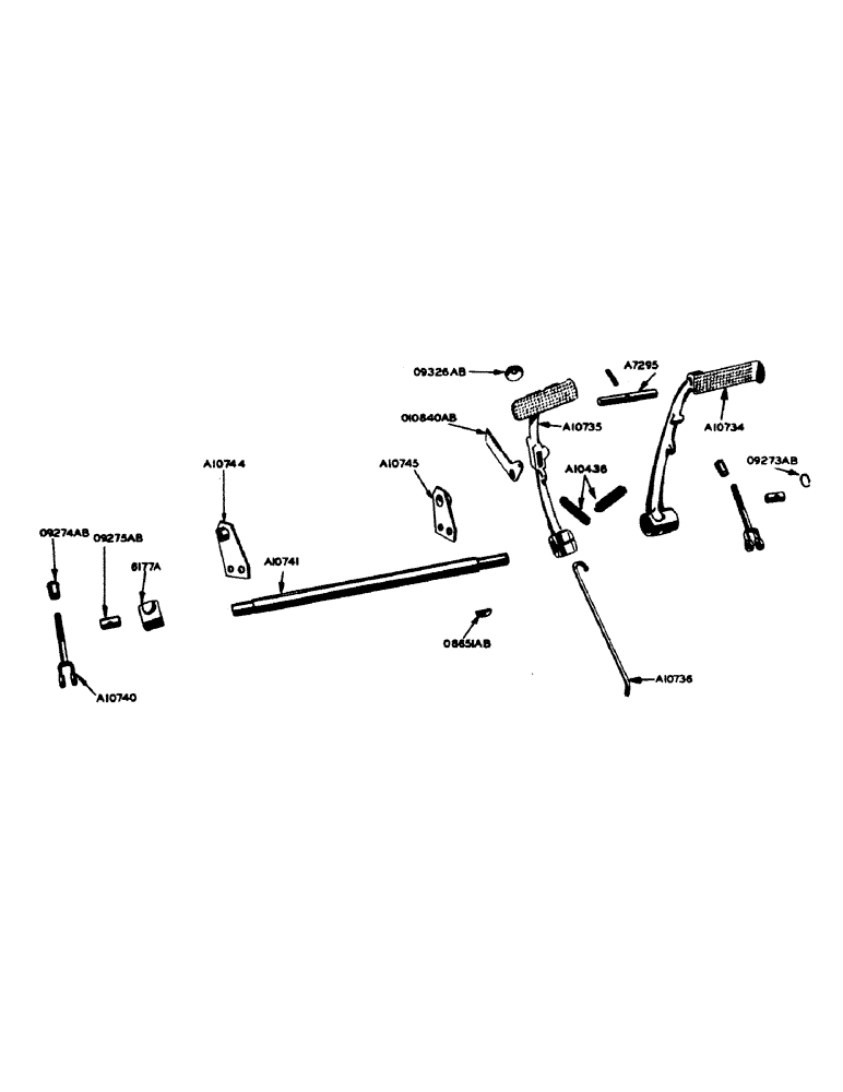 Схема запчастей Case IH 700 - (125) - BRAKE PEDAL AND CROSS SHAFT FOR ORCHARD TRACTORS (07) - BRAKES