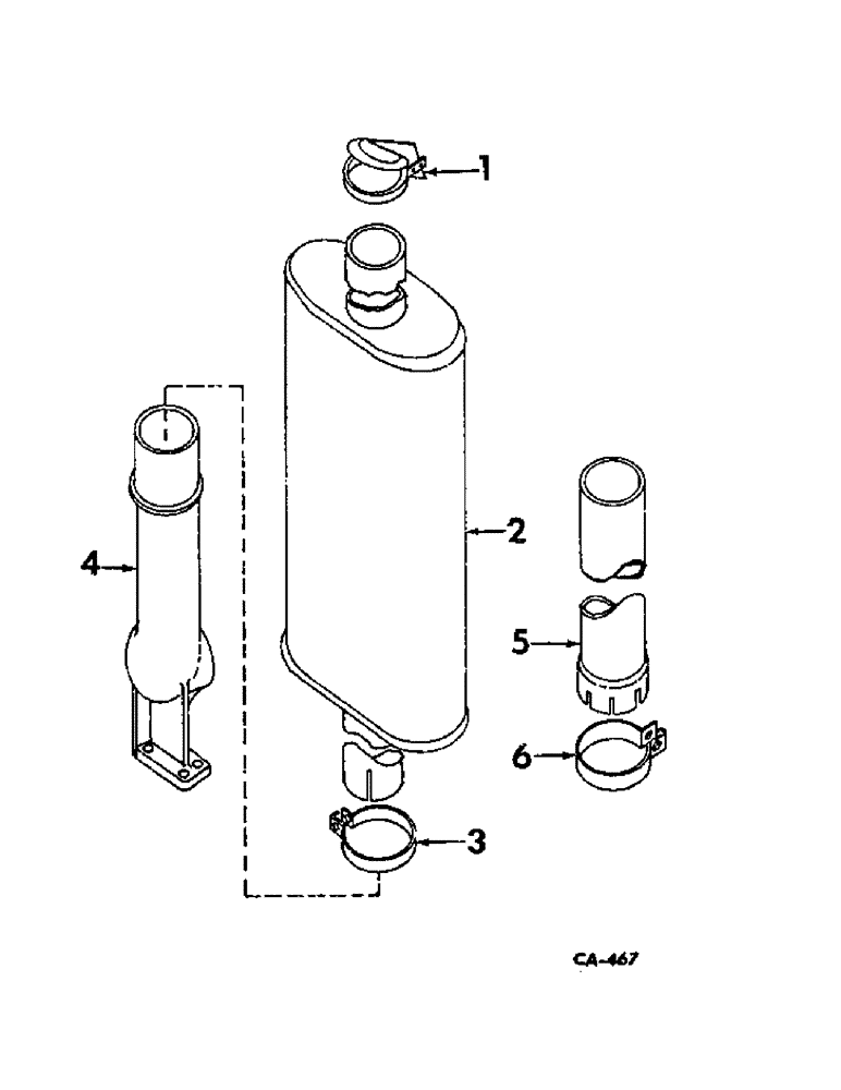 Схема запчастей Case IH 1026 - (12-04) - POWER, EXHAUST SYSTEM (05) - SUPERSTRUCTURE