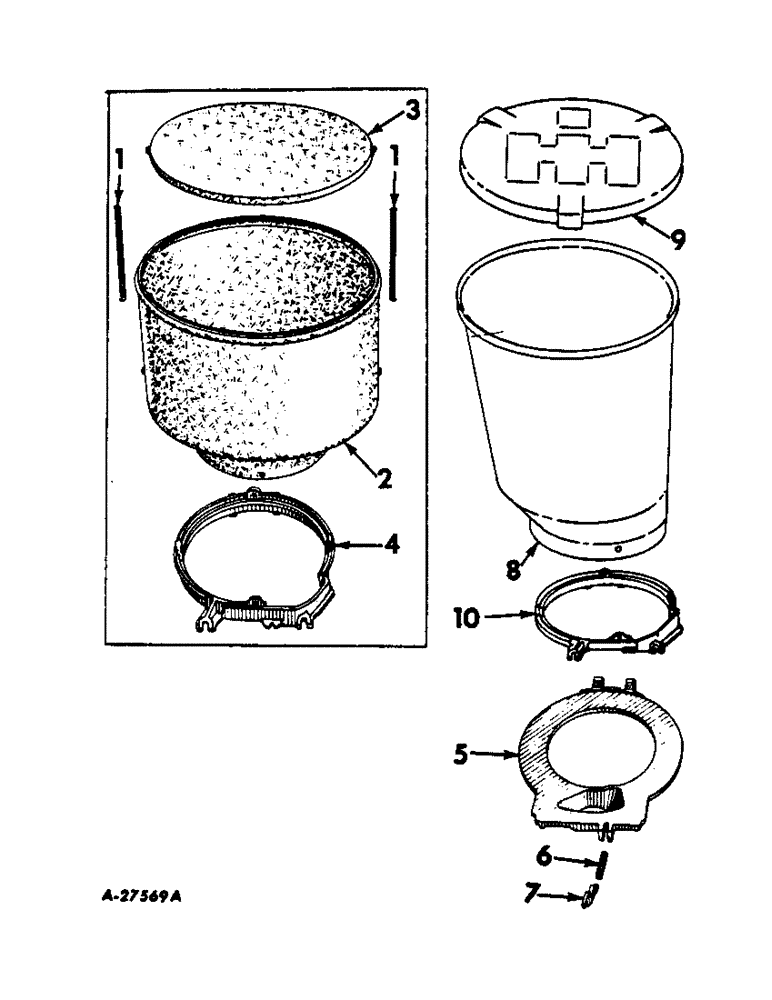 Схема запчастей Case IH 184 - (A-33) - COMBINATION HOPPER, OFFSET SIDE 