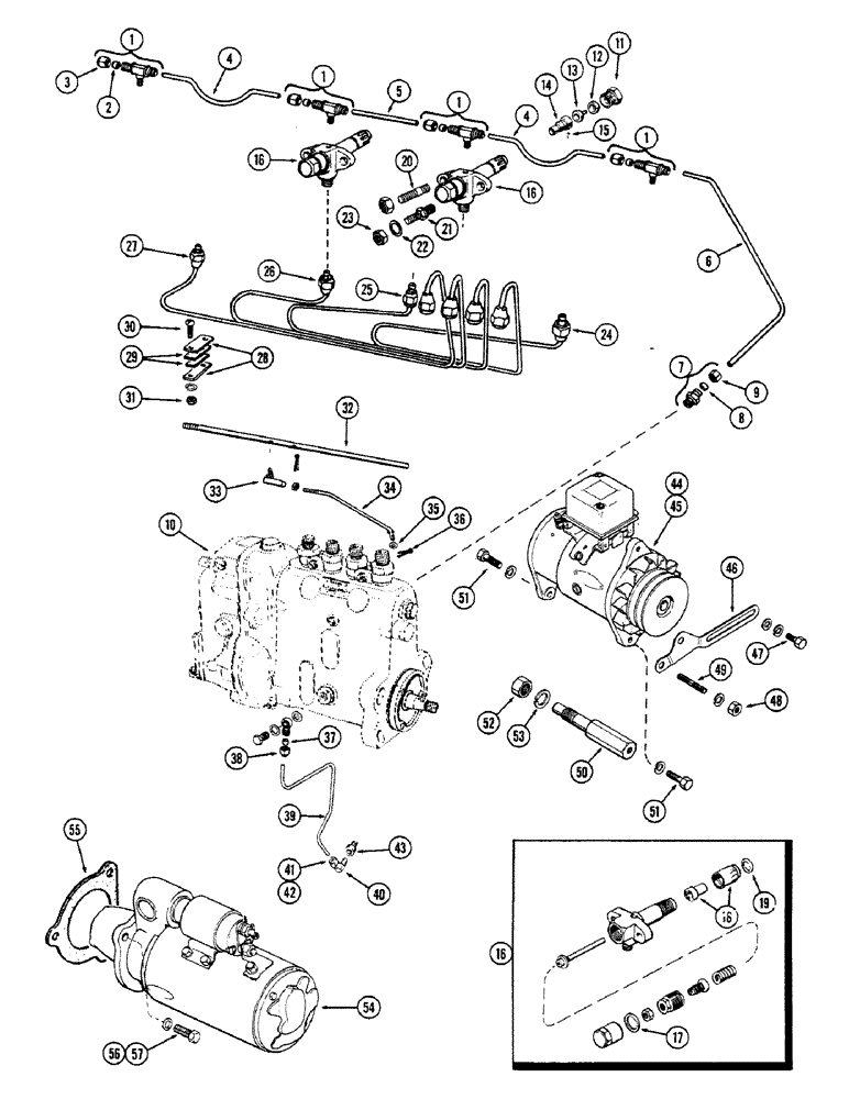 Схема запчастей Case IH 1010 - (392) - FUEL INJECTION IGNITION SYSTEM, 301 DIESEL ENGINE (10) - ENGINE