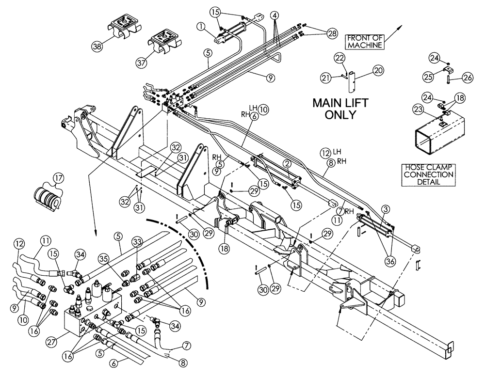 Схема запчастей Case IH 2800-16 - (35.100.01) - HYDRAULIC ASSEMBLY (08) - HYDRAULICS