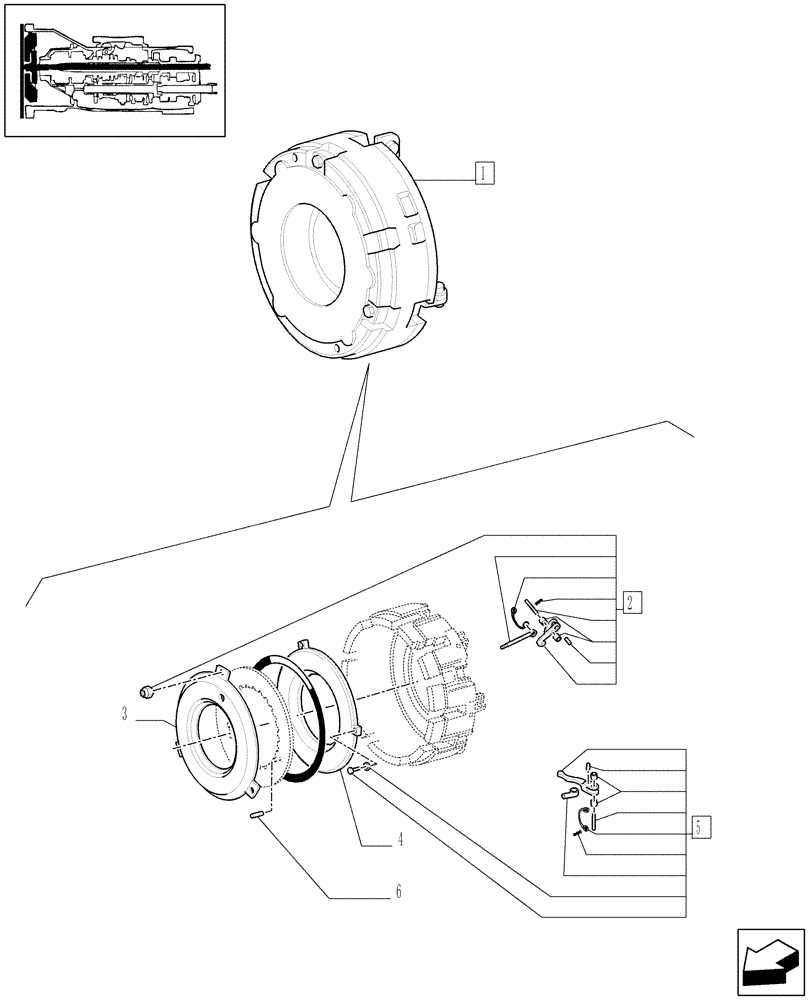Схема запчастей Case IH JX1095N - (1.25.0/ A) - CLUTCH - BREAKDOWN - C5949 (03) - TRANSMISSION