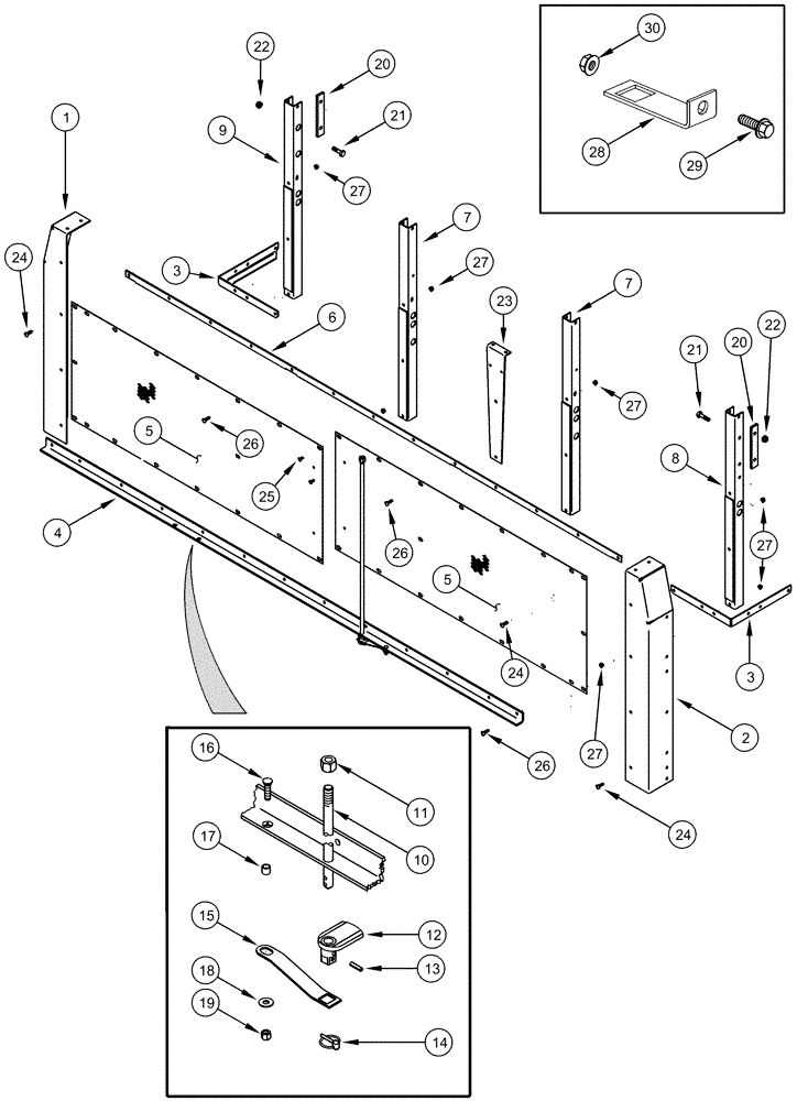 Схема запчастей Case IH CPX620 - (09D-02) - LID, BASKET - FRONT WALL (16) - BASKET