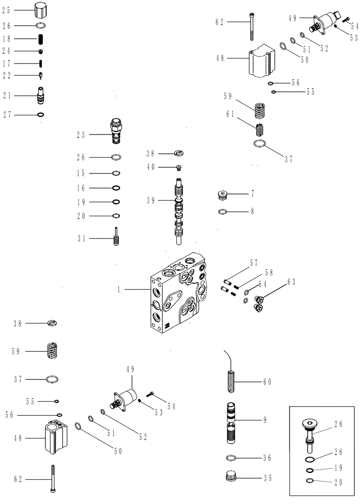 Схема запчастей Case IH MAGNUM 255 - (08-21) - REMOTE HYDRAULIC CONTROL VALVE, ASN AJB363596 (08) - HYDRAULICS