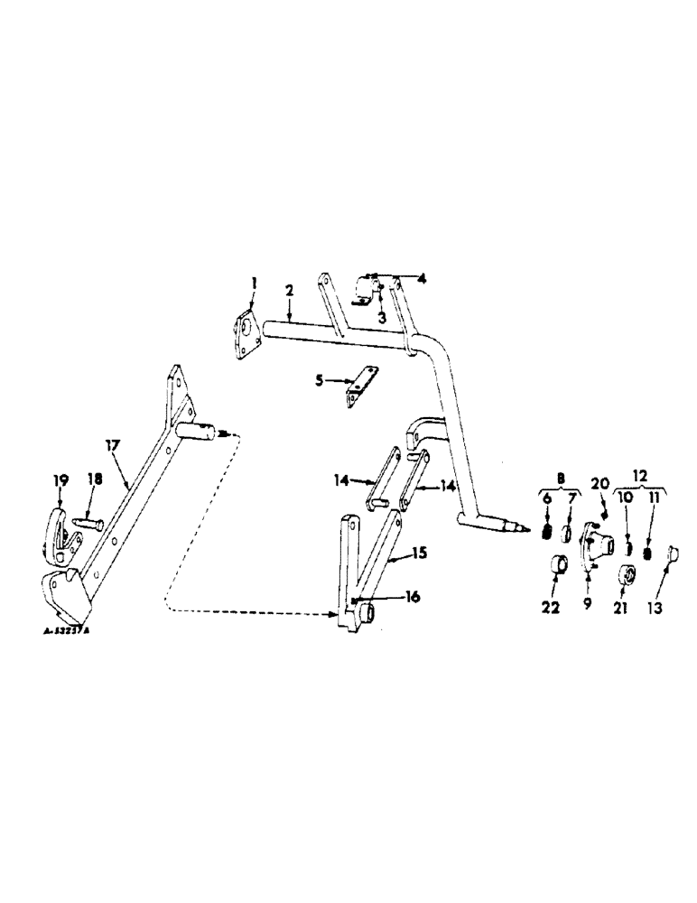 Схема запчастей Case IH 70 - (E-11) - LAND AXLE AND CYLINDER SUPPORT 