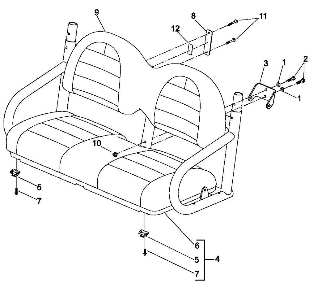 Схема запчастей Case IH SCOUT XL - (90.120.01) - BENCH SEATS (90) - PLATFORM, CAB, BODYWORK AND DECALS