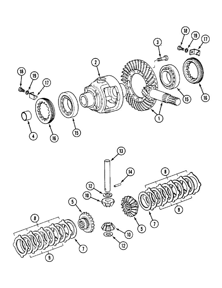 Схема запчастей Case IH 1594 - (5-144) - FRONT AXLE DIFFERENTIAL, MFD TRACTORS, P.I.N. 11221501 AND AFTER (05) - STEERING