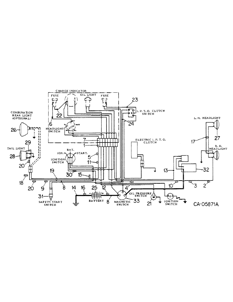 Схема запчастей Case IH 184 - (08-08) - ELECTRICAL, STARTING AND LIGHTING, 184 TRACTOR (06) - ELECTRICAL