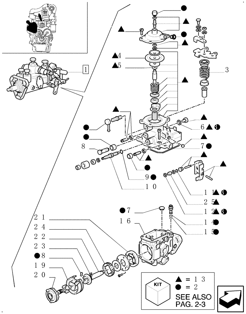 Схема запчастей Case IH JX95 - (0.14.0/02A[01]) - INJECTION PUMP - PARTS (01) - ENGINE