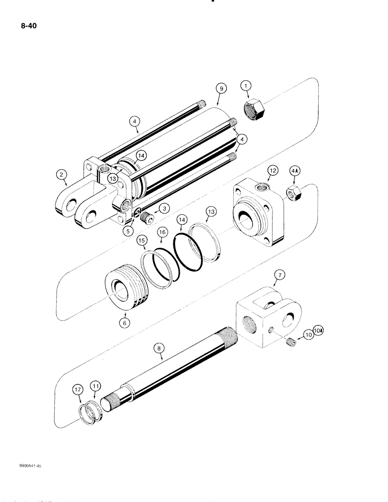 Схема запчастей Case IH 475 - (8-40) - TRANSPORT LIFT CYLINDER- 1272147C91 (08) - HYDRAULICS