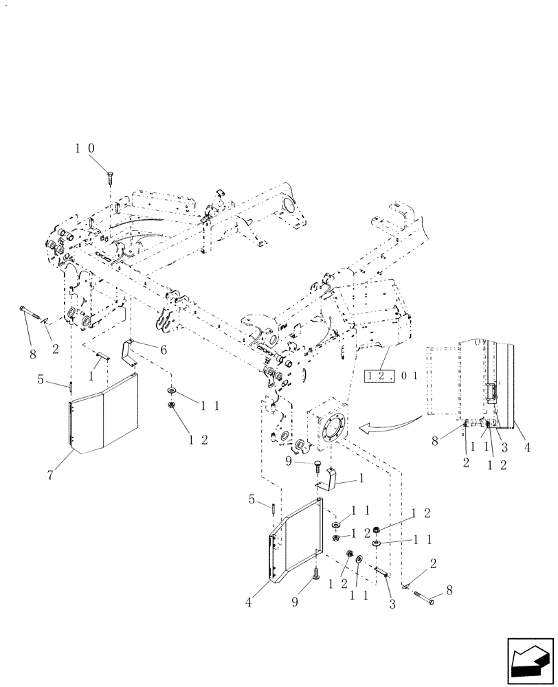Схема запчастей Case IH WDX1902 - (08.08) - SHIELDING, FINAL DRIVE, DRAPER OPTION (08) - SHEET METAL