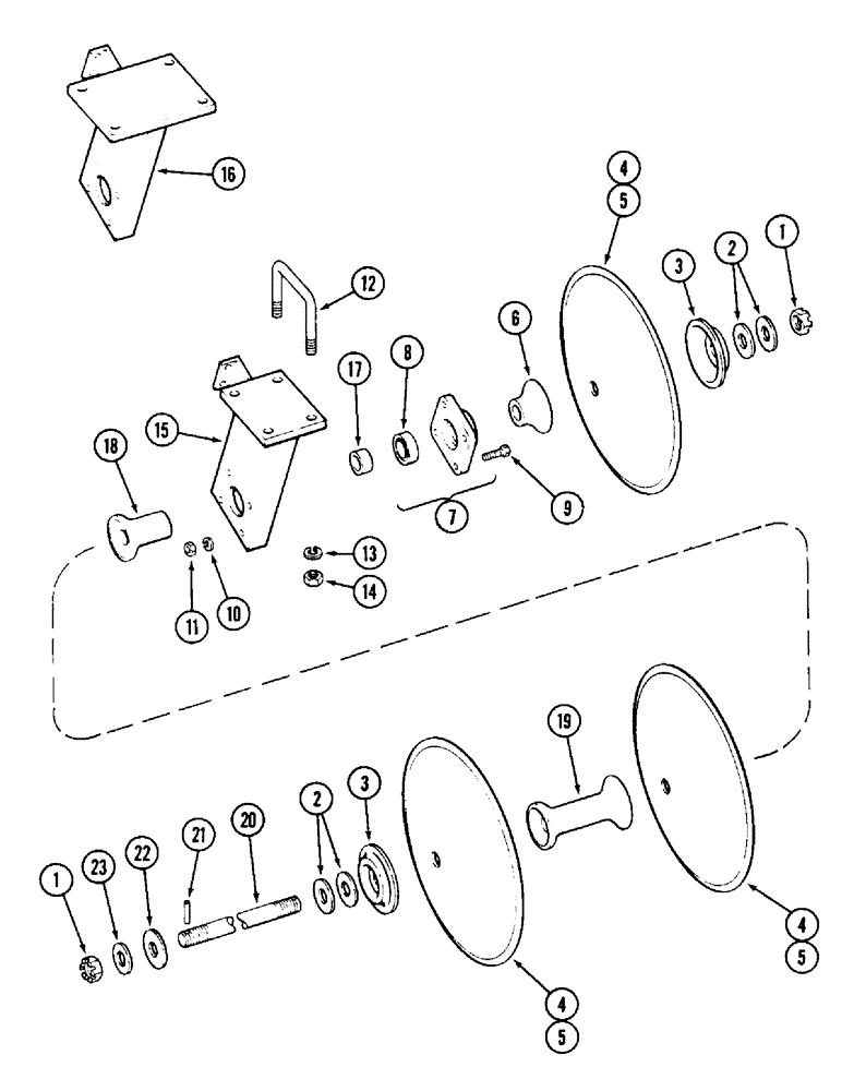 Схема запчастей Case IH DOT B - (086) - RIGHT REAR CENTER GANG, 25, 28 AND 31 FOOT (7.6, 8.5 AND 9.5 M) 