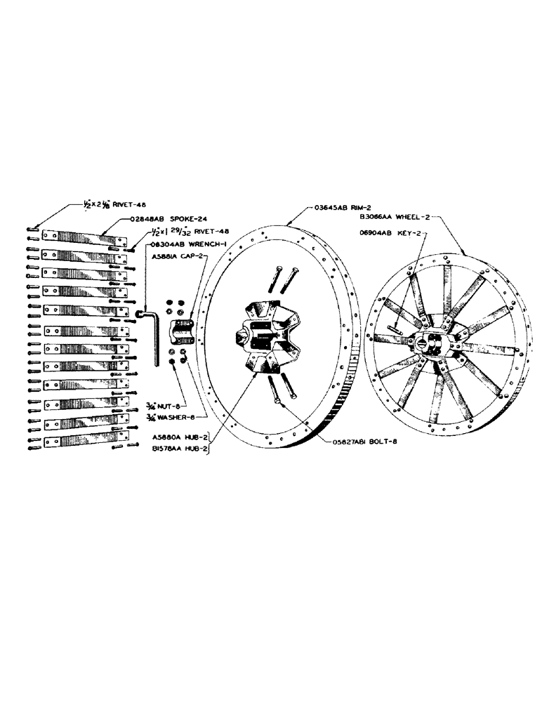 Схема запчастей Case IH SC-SERIES - (083) - REAR WHEEL, STEEL, FOR SC TRACTOR (06) - POWER TRAIN