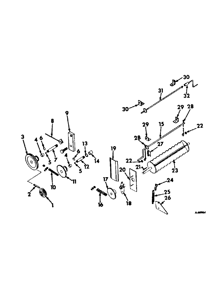 Схема запчастей Case IH 850 - (B-20) - ROLL FEED AND CABLE HOLDUP 