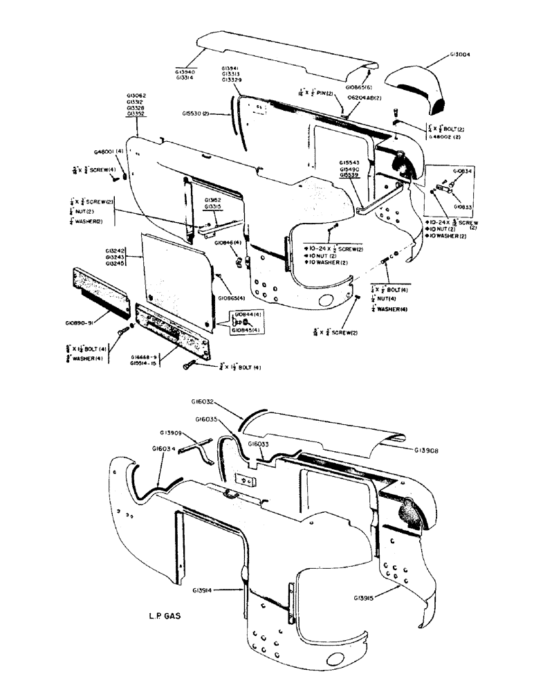 Схема запчастей Case IH 300-SERIES - (086) - HOOD AND SIDE PANELS (09) - CHASSIS