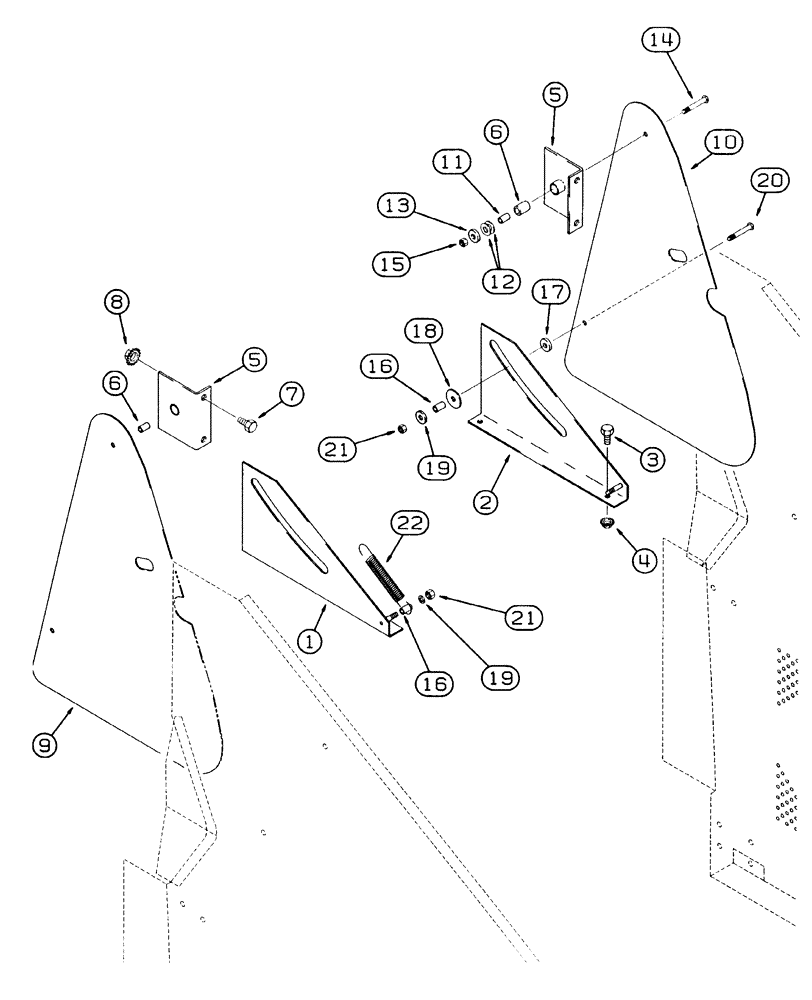 Схема запчастей Case IH 2155 - (9D-31A) - BASKET DOOR, FILLER PANEL, 5 ROW WIDE, P.I.N. JJC0156230 AND AFTER (16) - BASKET