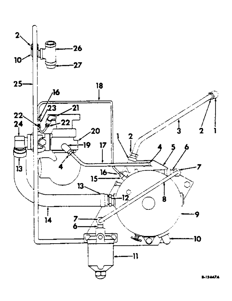 Схема запчастей Case IH 414 - (288) - L.P. GAS FUEL PIPES AND CONNECTIONS, 414, UP TO CH812E, 420, UP TO CH1371E (10) - ENGINE