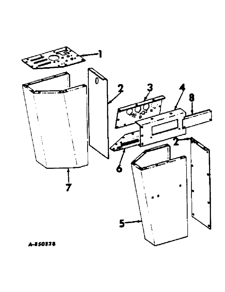 Схема запчастей Case IH 622 - (M-08) - SEAT, OPERATORS PLATFORM & MISC., OPERATORS LEVER SHROUD (10) - OPERATORS PLATFORM