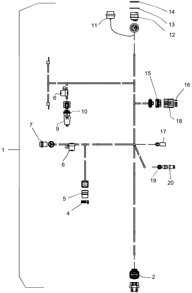 Схема запчастей Case IH 1250 - (55.100.16) - ELECTRICAL - TRACTOR HARNESS 87592009 (55) - ELECTRICAL SYSTEMS