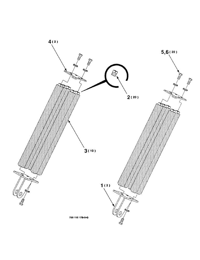 Схема запчастей Case IH 8370 - (7-20) - FLOTATION SPRING ASSY., 12 FT S/N CFH0043001 - CFH0043727, 14 FT S/N CFH0008001 - CFH00082046 (09) - CHASSIS