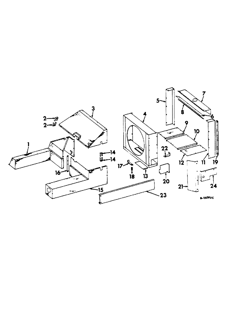 Схема запчастей Case IH 616 - (A-09) - CHASSIS, RADIATOR AND SHEET METAL, RADIATOR SCREEN AND Chassis, Radiator & Sheet Metal