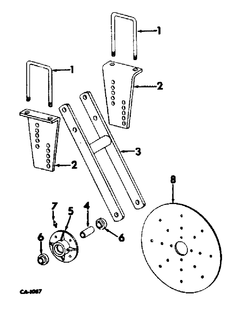 Схема запчастей Case IH 353 - (AT-08) - ROLLING GUIDE FIN - RIGID, FOR UNITS A, C, D, G AND H 