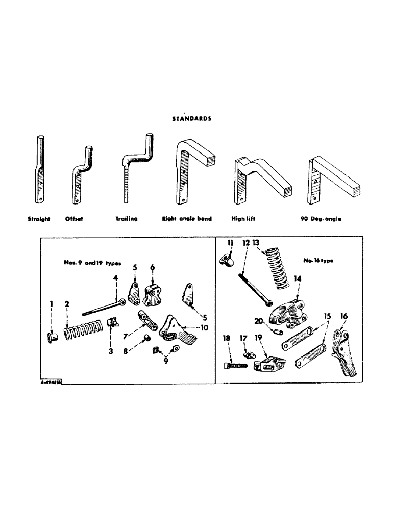 Схема запчастей Case IH INTERNATIONAL - (YA-6) - SPRING TRIPS, NOS. 9, 16 AND 19 TYPES 
