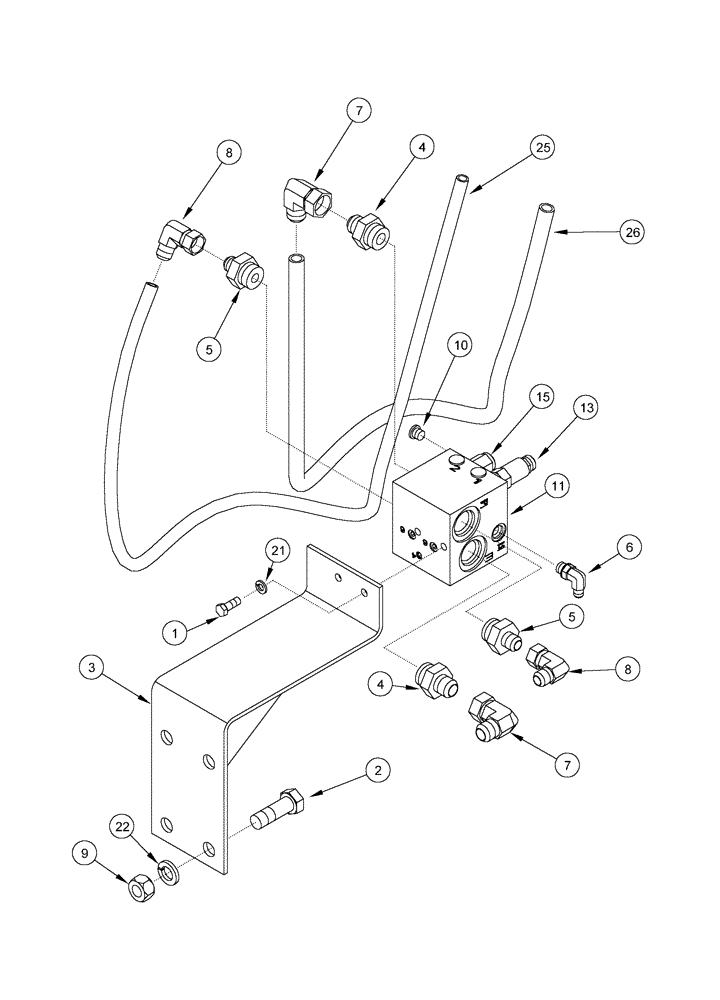 Схема запчастей Case IH 955 - (8-180) - LOAD RELIEF VALVE MOUNTING, AFS PLANTER, 12/23 SRC - RIGHT HAND SIDE (08) - HYDRAULICS