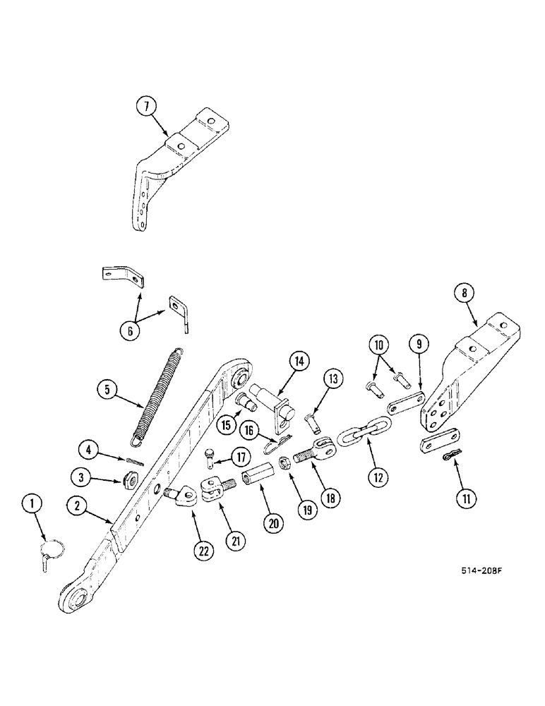 Схема запчастей Case IH 685 - (9-790) - LOWER LINKS - THREE POINT HITCH, 33 INCH FIXED, VERSION WITH OUTSIDE CHECK CHAINS (09) - CHASSIS/ATTACHMENTS