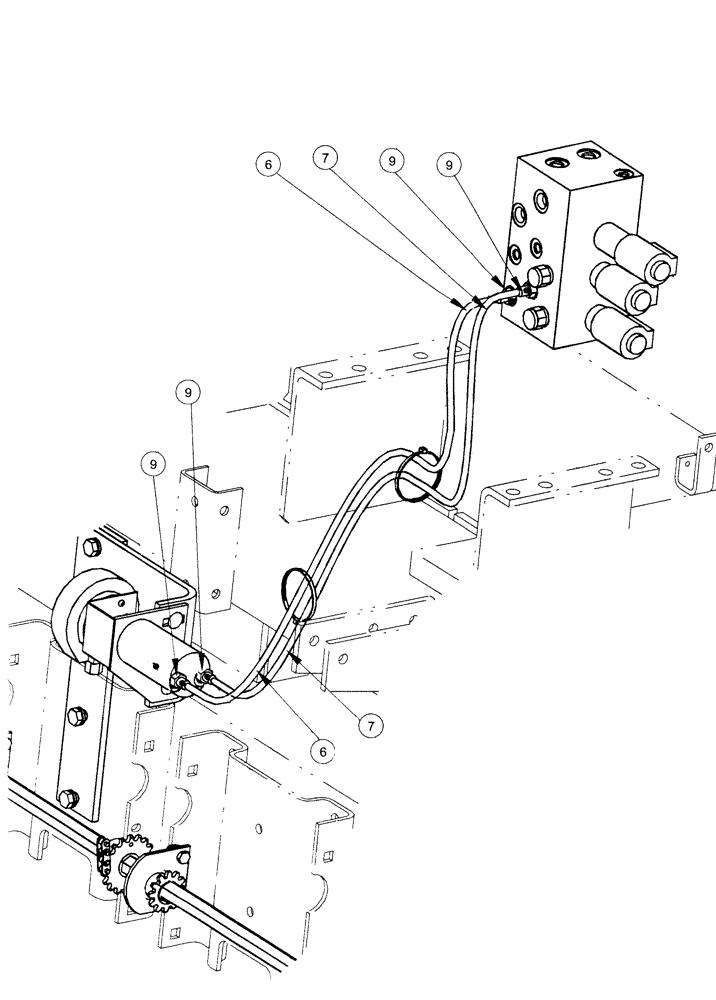 Схема запчастей Case IH 955 - (8-166) - CHEMICAL DRIVE HYDAULIC HOSES, AFS PLANTER, 12/23 SRC (08) - HYDRAULICS